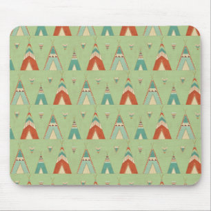 SüdwestGeo-Schritt  grünes Teepee-Muster Mousepad