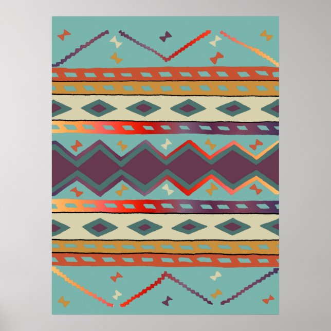 Südwestindische Blankendesign Print Poster (Vorne)