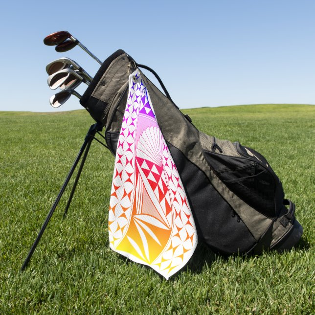 Südwestindischer Sonnenaufgang in Regenbogen Golfhandtuch (Gras)