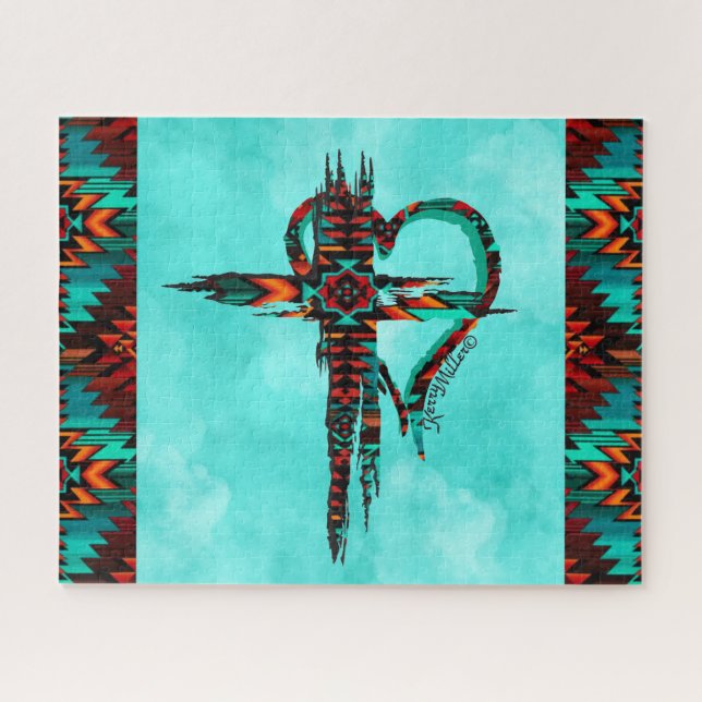 Südwestkreuz und Herz-Jigsaw-Puzzle (Horizontal)