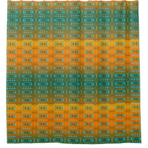 Südwestlich, Aqua, Orange Ombre Duschvorhang