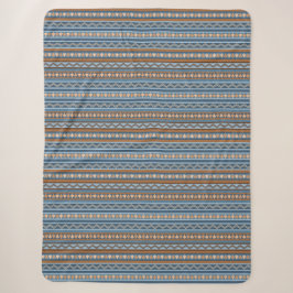 Südwestlich Blau und braun geometrisch groß Sherpadecke