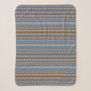 Südwestlich Blau und braun Geometrisch Klein Sherpadecke