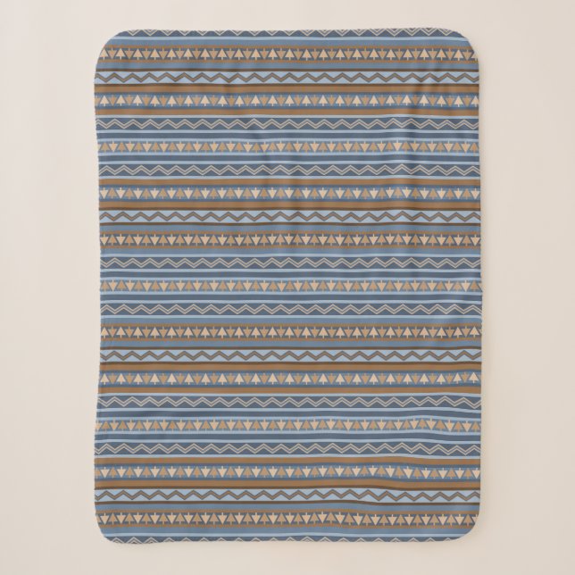Südwestlich Blau und braun Geometrisch Klein Sherpadecke (Vorderseite)