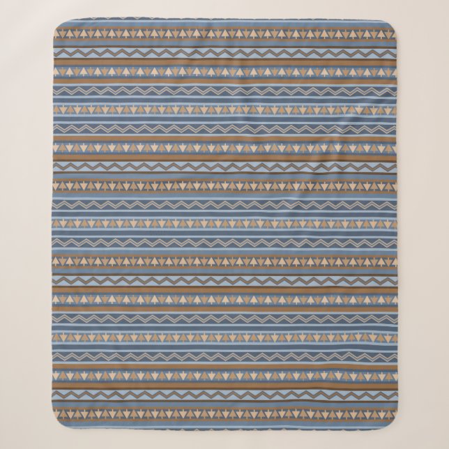 Südwestlich Blau und braun geometrisches Medium Sherpadecke (Vorderseite)