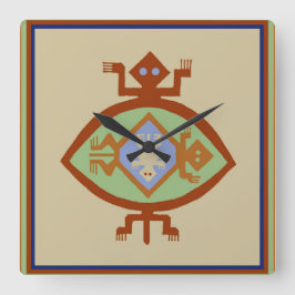 Südwestlich der Amerikanischen Mimbres Turtle Cloc Quadratische Wanduhr