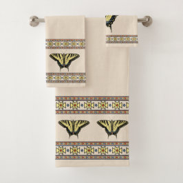 Südwestlich Gelbes Frack Butterfly Bath T Badhandtuch Set