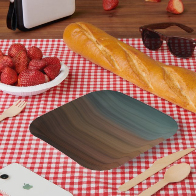 Südwestlich gestrichene Wüste Imitate Holz Pappteller (Picknick)