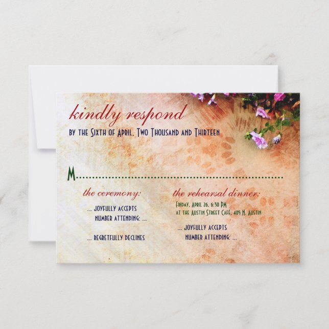 Südwestlich inspiriert Hochzeit & Probe Dinner UAW RSVP Karte (Vorderseite)