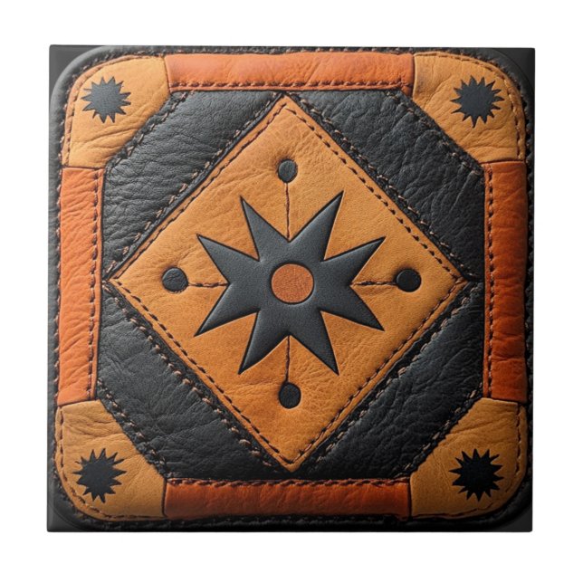Südwestlich schönes Country Style Leather Fliese (Vorderseite)