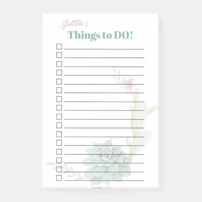 Südwestlich von Prickly Birne Kaktus Post-it Klebezettel (Vorderseite)