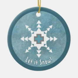 Südwestlich Winter Geometrische Schneeflocke Perso Keramik Ornament