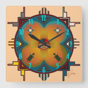 Südwestliche Art Quadratische Wanduhr