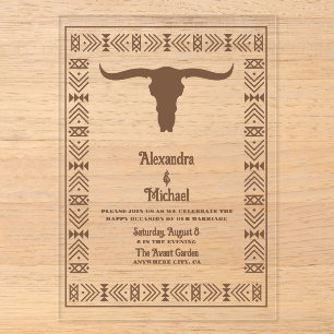 Südwestliche Country Ranch Western Hochzeit Acryleinladungen