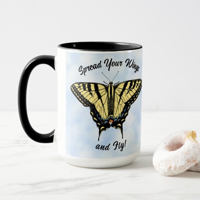Südwestliche Gelbbbutterfliege Personalisiert Tasse (Mit Donut)
