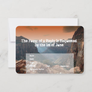 Südwestliche Hochzeitseinladungen aus Zion Canyon RSVP Karte
