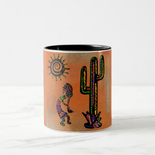 SÜDWESTLICHE KOKOPELLI-KUNST ZWEIFARBIGE TASSE