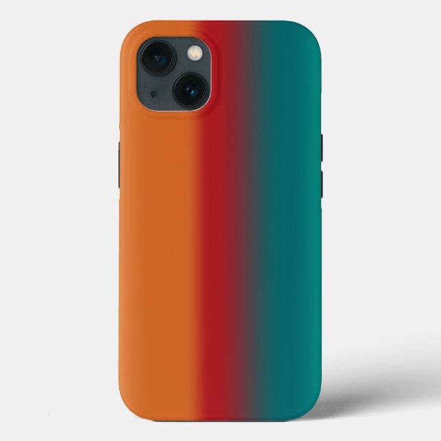 Südwestliche Orange Rot-Türkis-Regenbogen Streifen Case-Mate iPhone Hülle (Rückseite)