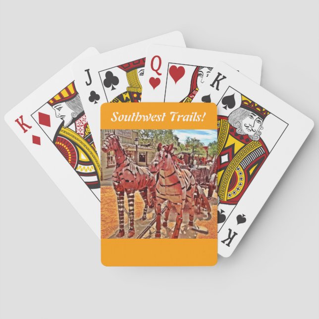 Südwestliche Rustikale Cowboy-Spielkarten Spielkarten (Rückseite)