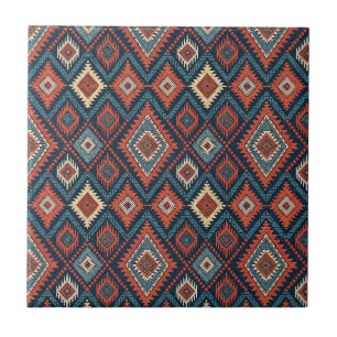 Südwestliche Stammes-Geometrie-Textildesign Fliese