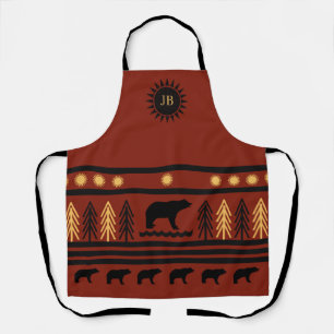 Südwestliche tiefrote Redwood Navajo Schwarzbär-Sc Schürze