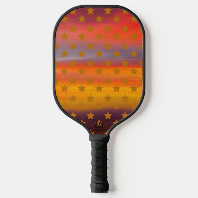 Südwestliche Wüste US Flagge Abstrakte Kunst Pickleball Schläger (Vorderseite)