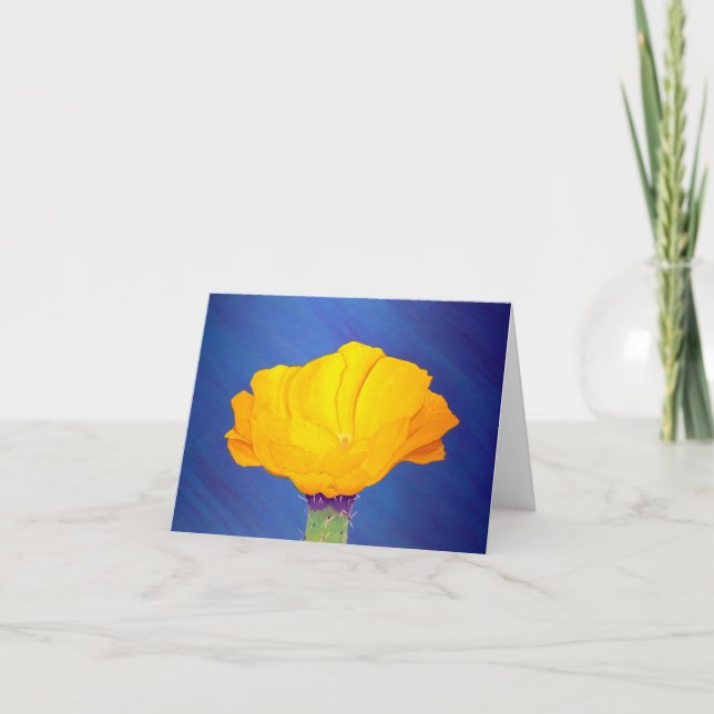 Südwestliche Wüsten-Kaktusfeige-Blüte Notecard Karte (Vorderseite)
