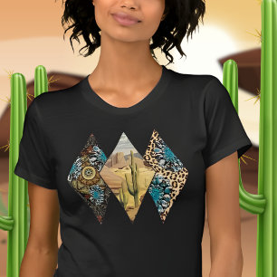 Südwestliche Wüstenkaktus-Landschaftskunst T-Shirt