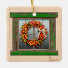 Südwestlicher Festlicher Chile-Kranz Fenster Perso Keramikornament