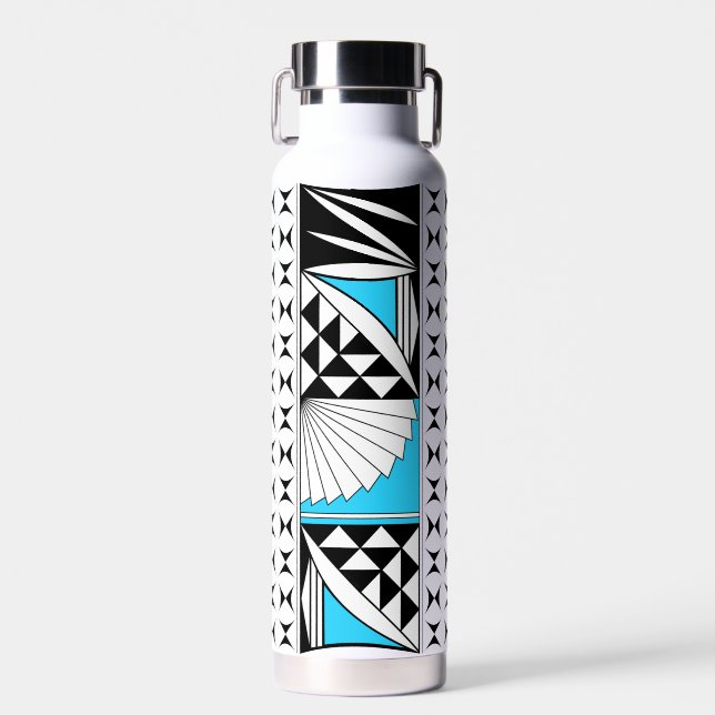 Südwestlicher Indianeraufgang auf Türkis Trinkflasche (Vorne)