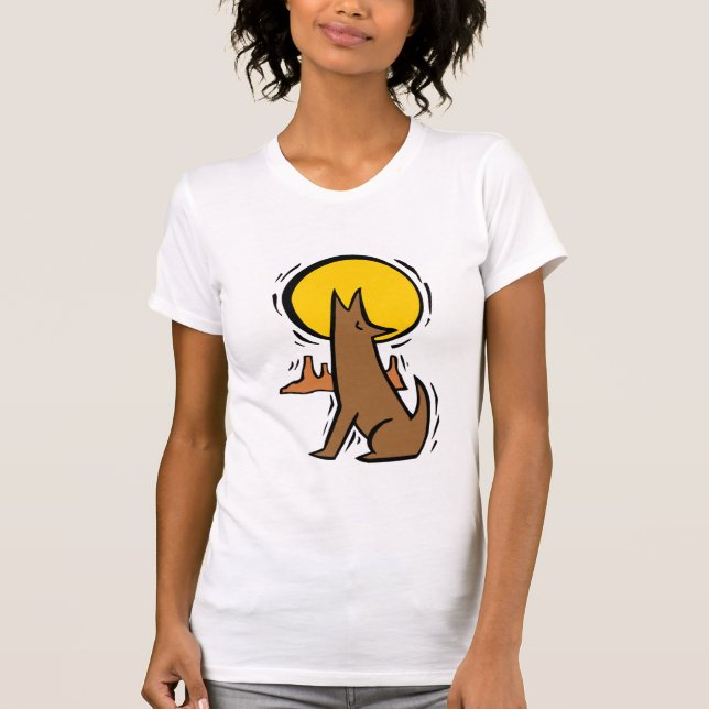 Südwestlicher Kojote-Entwurfs-Kunst-T - Shirt (Vorderseite)