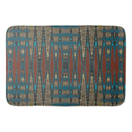 Südwestlicher Rust Brown Aquamarin Mosaic Zigzag M Badematte