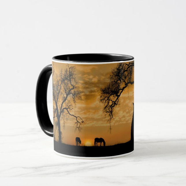 Südwestlicher Sonnenaufgang mit Tasse von Pferden  (Vorderseite Links)