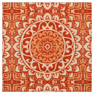 Südwestlicher Sun-Mandala-Batik, korallenrote Stoff