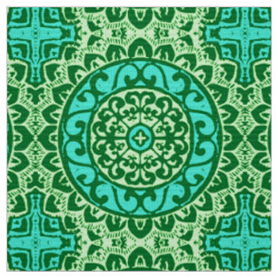 Südwestlicher Sunmandala-Batik, Limones Grün Stoff