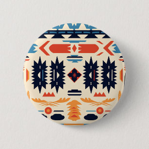 Südwestlicher tribaler Azteken-Geometrie-Boho Button