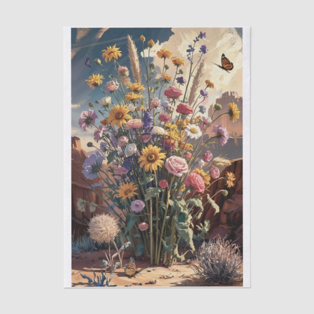 Südwestlicher Wildblume Canyon, Wüste Bouquet Seidenpapier (Vorderseite)