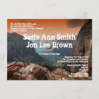 Südwestlicher Zion Canyon Hochzeitseinladungen Einladung