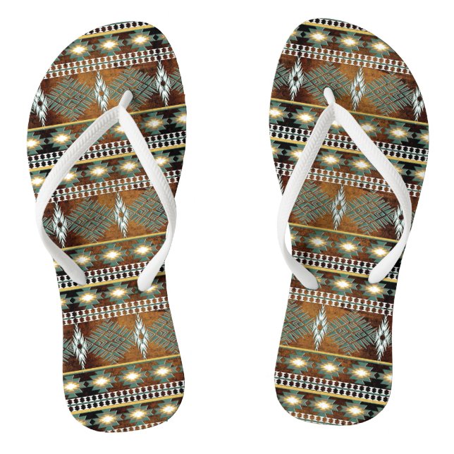 südwestliches ethnisches Muster Flip Flops (Fußbett)