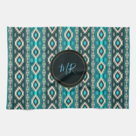 Südwestliches ethnisches Muster. Monogrammm. Handtuch