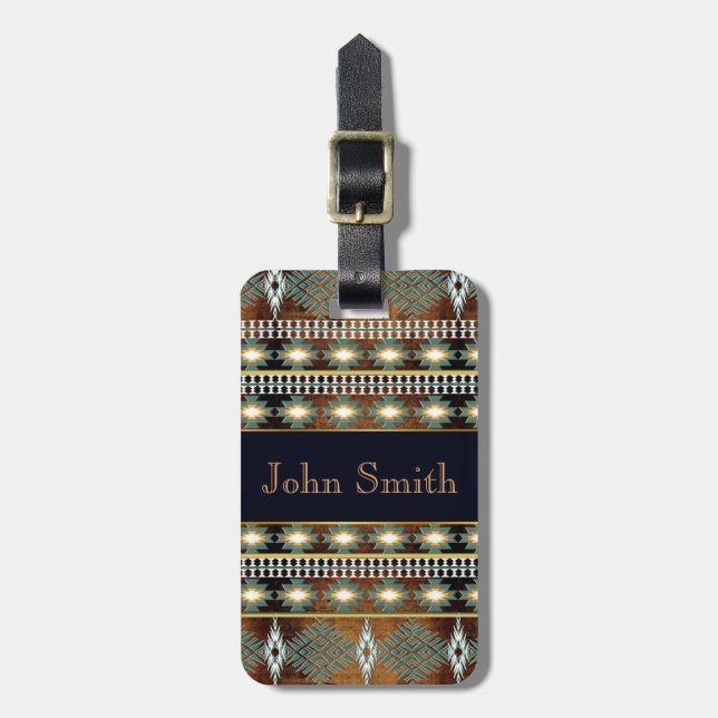 südwestliches ethnisches navaio Stammes- Muster Gepäckanhänger (Vorderseite vertikal)