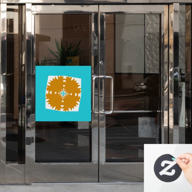 Südwestliches Farbmuster von Vibes Fensteraufkleber (Büro Tür)