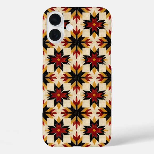 Südwestliches Fliesenmuster iPhone  16 Plus Hülle (Rückseite)