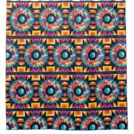 Südwestliches Muster für geometrische Quiltmuster Duschvorhang