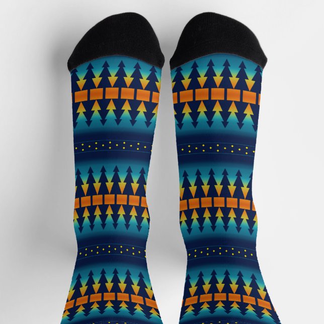 Südwestliches Muster für Schluchten und Sterne Socken (Oben)