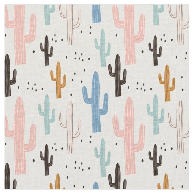 Südwestpastellfarben Cactus Stoff (Nahaufnahme)