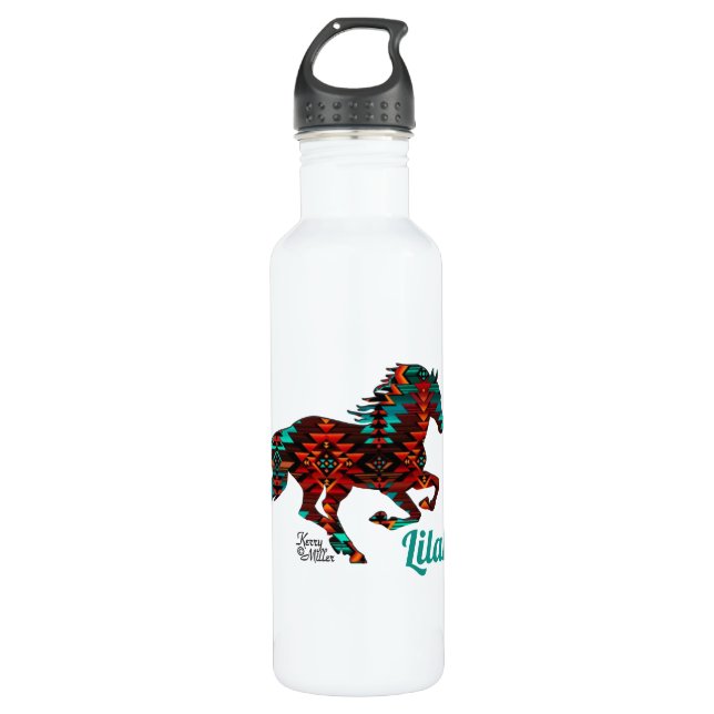 Südwestpferd Wasserflasche aus nicht rostendem Sta Edelstahlflasche (Vorderseite)