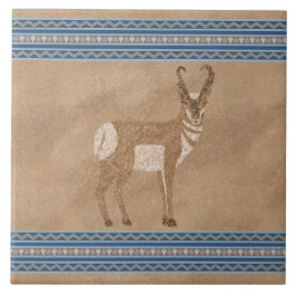 Südwestpronghorn Antelope mit geometrischer Grenze Fliese