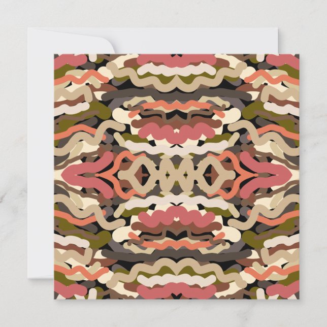 Südwestquiggly Wiggly Earth Tone Abstrakt Karte (Vorderseite)