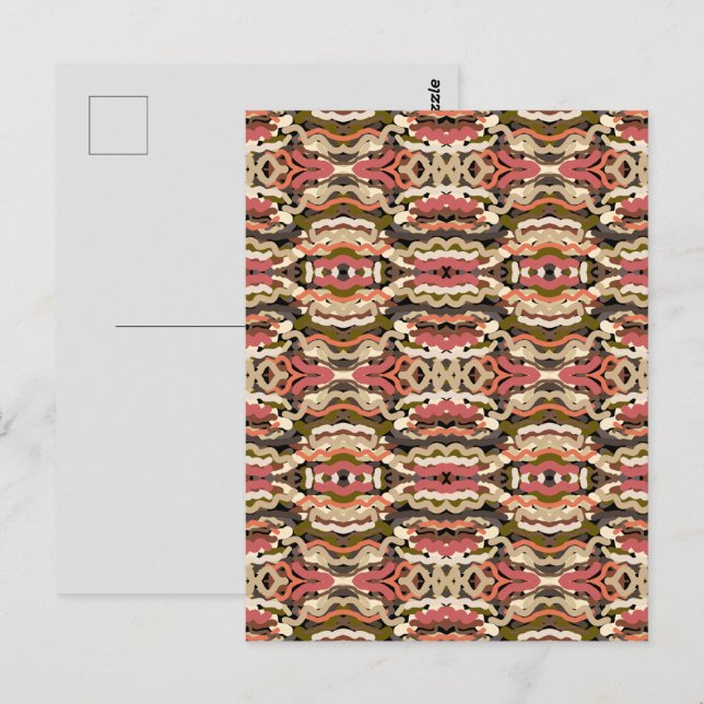 Südwestquiggly Wiggly Earth Tone Abstrakt Postkarte (Vorne/Hinten)